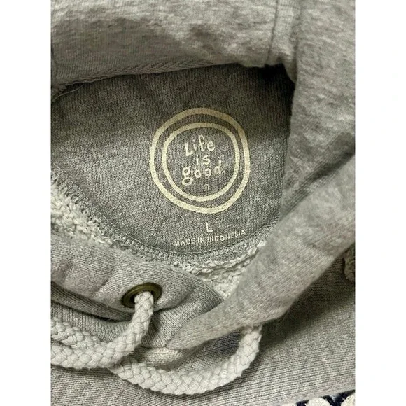 Heavyweight Life is good grey gray hoodie - Picture 3 of 3